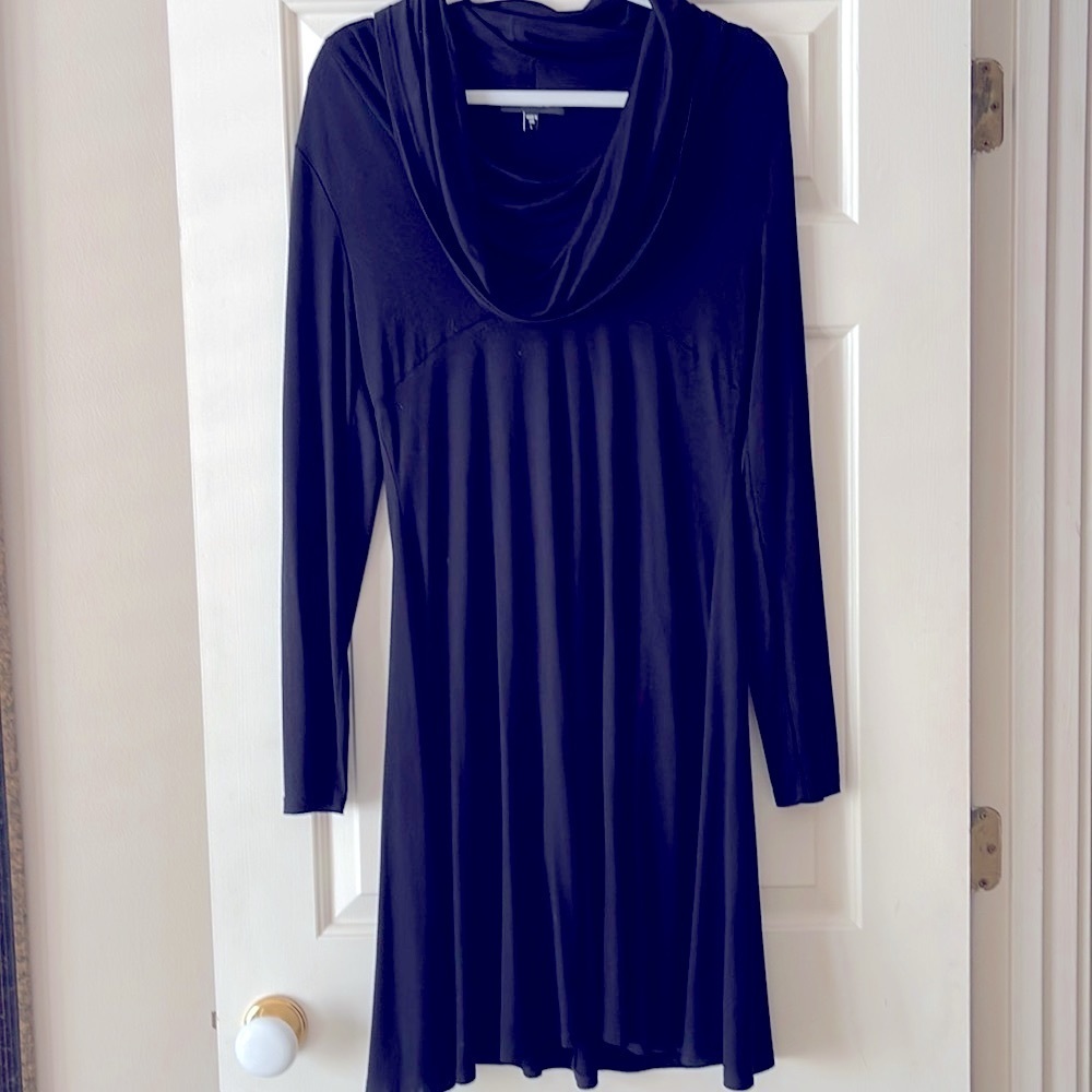 Karen Kane black dress with large cowl neck